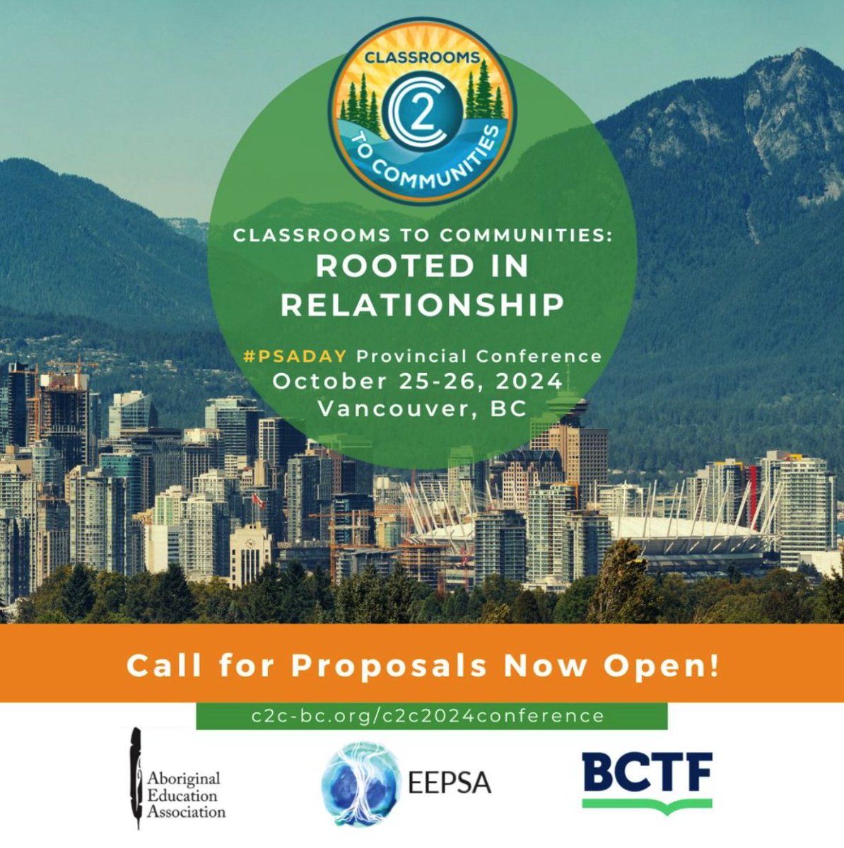 📣Attention innovators and education leaders! The Call for Proposals for the #C2C2024 PSA Day Conference is officially open 🍃! Don't miss your chance to share your work on October 25-26. To learn more please visit: c2c-bc.org/call-for-propr… #CallForProposals #C2C2024 #PSADay2024