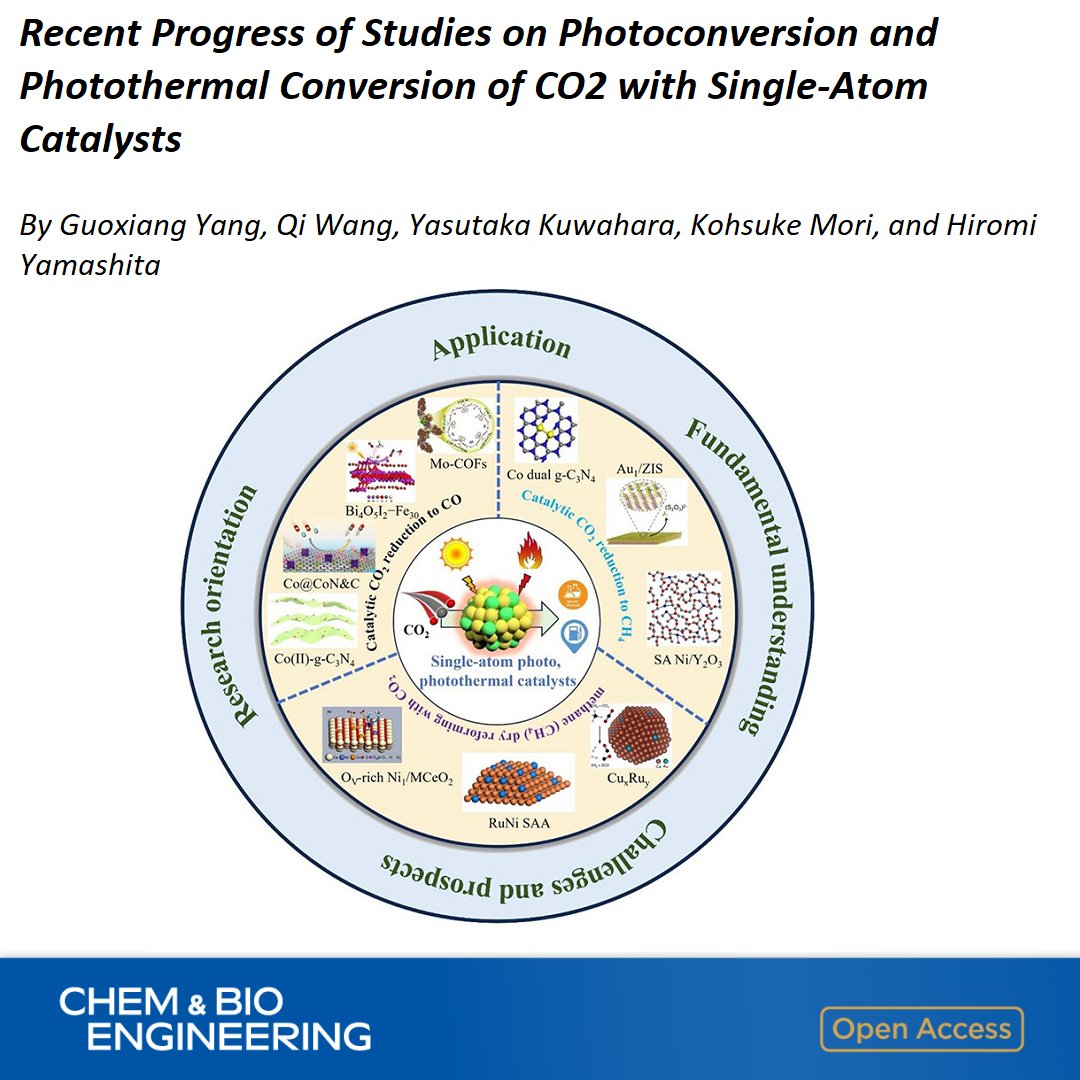 Recent Progress of Studies on Photoconversion and Photothermal Conversion of CO2 with Single-Atom Catalysts A review by Guoxiang Yang, Hiromi Yamashita et al @osaka_univ_e & Zhejiang Gongshang University 🔓 Open access in Chem & Bio Engineering 👉 go.acs.org/8Qx