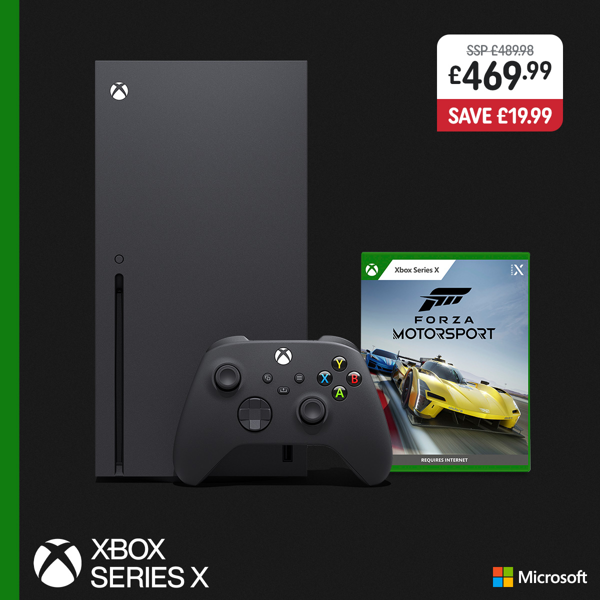 SAVE £19.99 on the Xbox Series X Console & Forza Motorsport Bundle! 🎮 ONLY £469.99! ✅ Offer is valid from April 5th-18th, while stocks last. Shop now at Smyths Toys 👉 tinyurl.com/256bbyy8