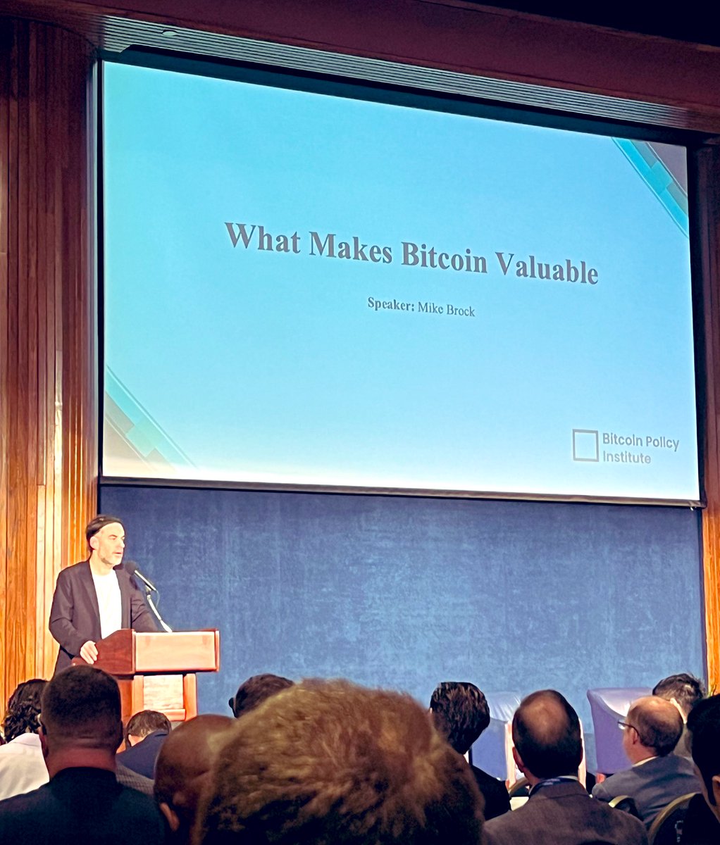 In his talk at the Bitcoin Policy Summit, Mike Brock, @brockm, CEO of @TBD54566975, reminded us why #Bitcoin is valuable: “Bitcoin is the best way that humans have to price risk.” “Bitcoin is good for American interest. It tracks to our core values of individual freedom and…