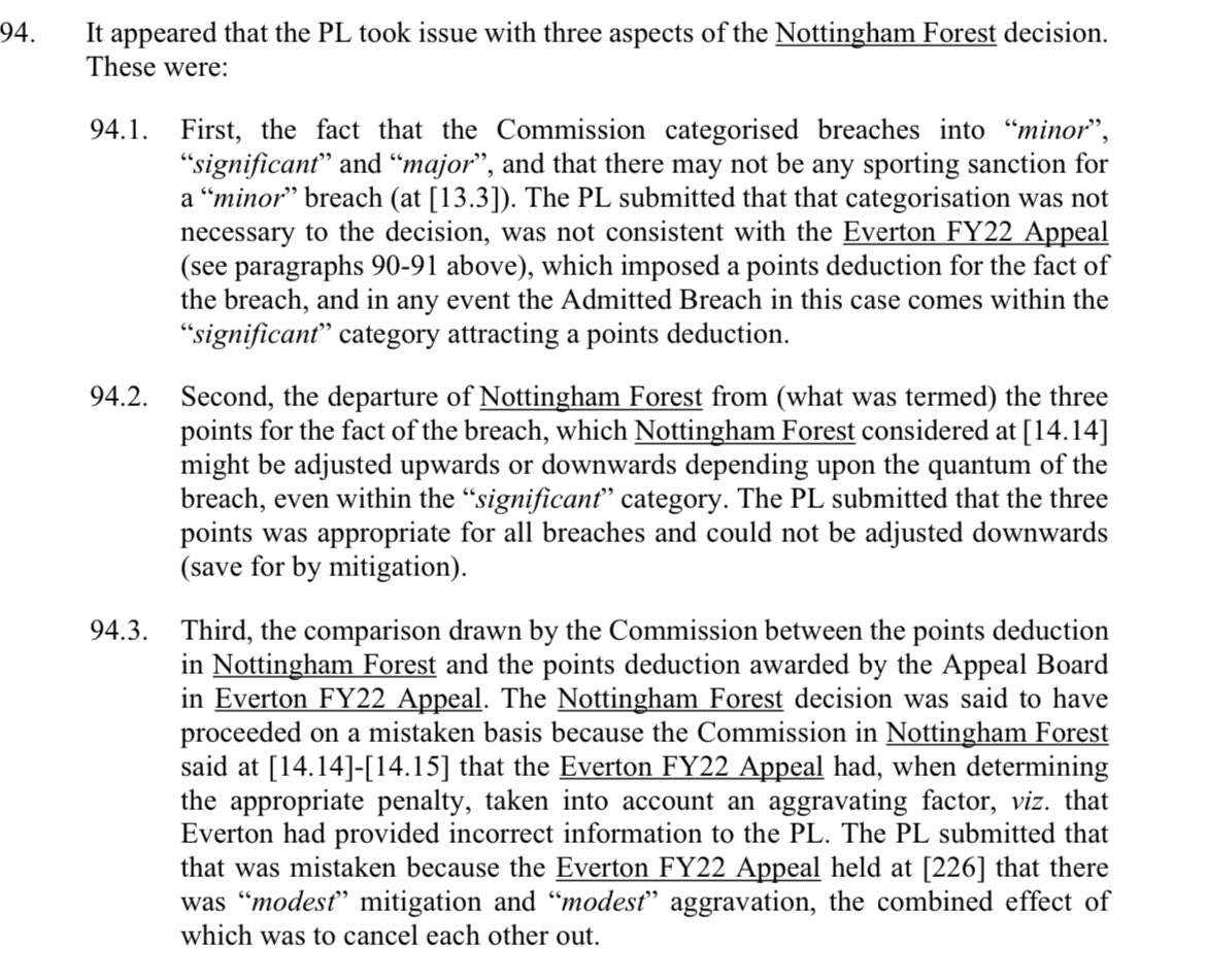 Worth noting that the PL says that the the Forest case was wrongly decided. It will, presumably, make these points to the Appeal Board. Less clear is whether it will argue for an increased sanction against Forest.