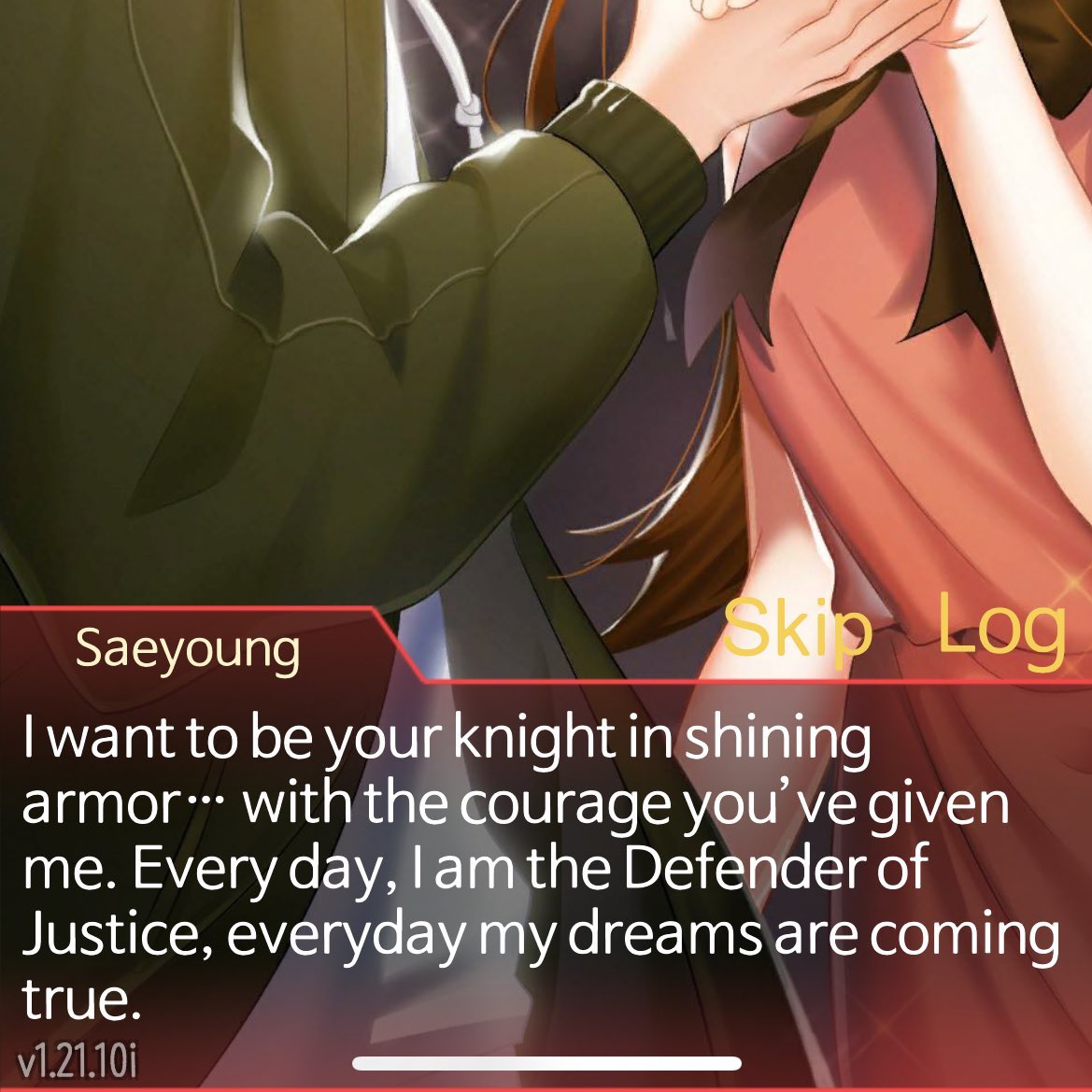 Probably a coincidence but on a day 1 chatroom, saeyoung said he might not be able to be ur knight but an informant for said knight but later in his vday dlc he promises to mc to be her knight in shining armor 🥹🥹 he changed his mind when he fell in love sobs