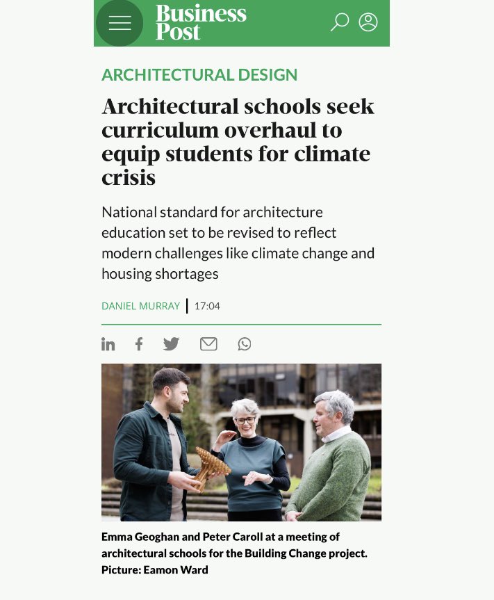 Insightful article in the @businessposthq today with educators Emma Geoghegan, @Archi_TUDublin and Peter Carroll, @UL.