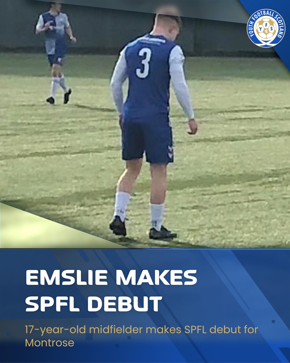 𝗖𝗢𝗡𝗚𝗥𝗔𝗧𝗦 𝗢𝗪𝗘𝗡👏 Congratulations to @Owen18615943, who made his SPFL debut! The @MontroseFC midfielder came off the bench against Falkirk. Emslie started at Montrose Youth. He then signed for @DUFCAcademy for a few years before returning to Montrose.