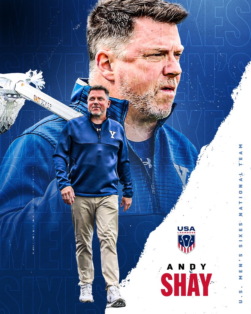 ANDY SHAY - U.S. MEN'S SIXES NATIONAL TEAM COACH 🇺🇸 Shay was the 2022 U.S. Men's National Team Sixes coach for the world games. He's the head coach for @YaleLacrosse where he led the Bulldogs to a @NCAALAX National Championship in 2018. MORE: bit.ly/3Jdd9Sl