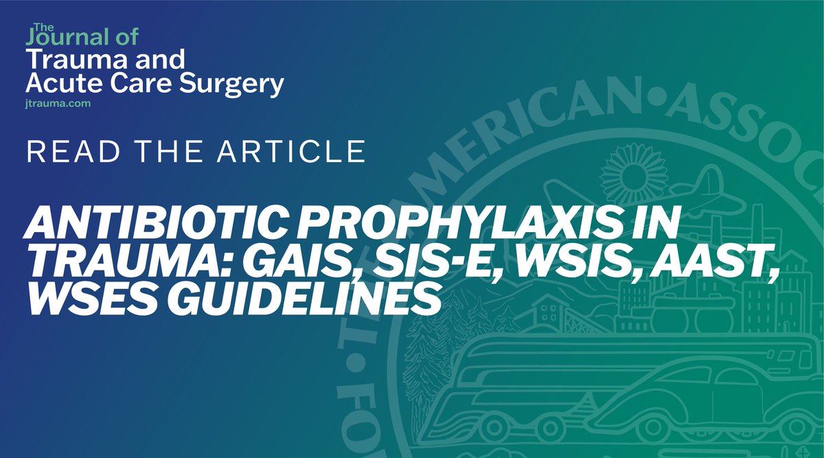 No precise indications on antibiotic prophylaxis in trauma exist. Present paper describes indications given by GAIS,SIS-E,WSIS,AAST,WSES of antibiotic prophylaxis in traumatic lesions to the head, brain, torso, maxillofacial, extremities,skin & soft tissue journals.lww.com/jtrauma/fullte…