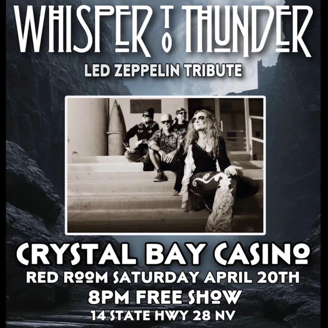 ONLY 10 days left until Whisper To Thunder performs in the Red Room! Stop by on Saturday, April 20th and join us for this FREE amazing performance! 🎵😁
#Crystalbayclubcasino #FreeRedRoomShow #MusicinTahoe