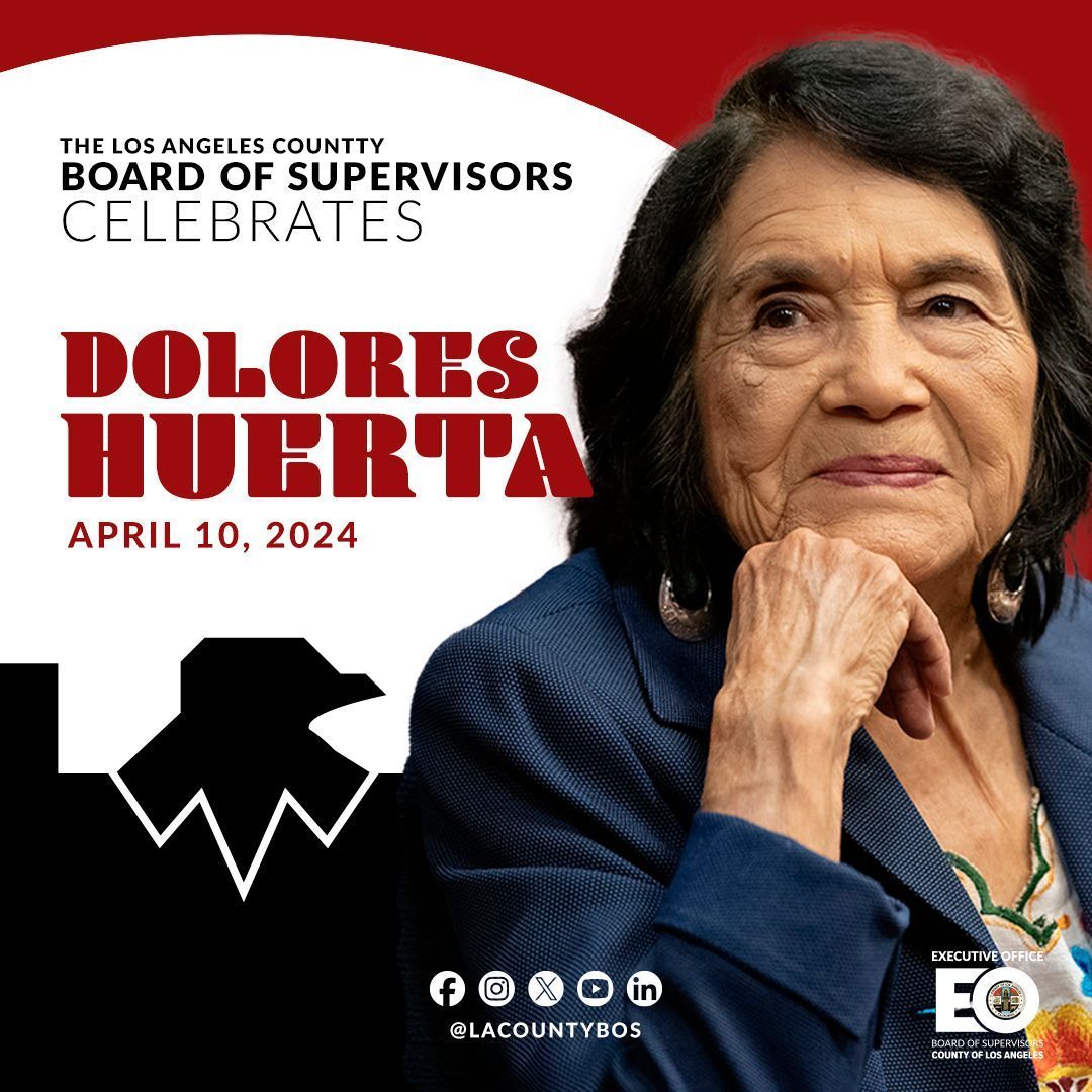Today we celebrate #DoloresHuertaDay in honor of the influential American labor leader & civil rights activist.

Along with Cesar Chavez, @DoloresHuerta founded what’s now known as @UFWupdates. At 94, she continues her fight for equity and women’s rights.