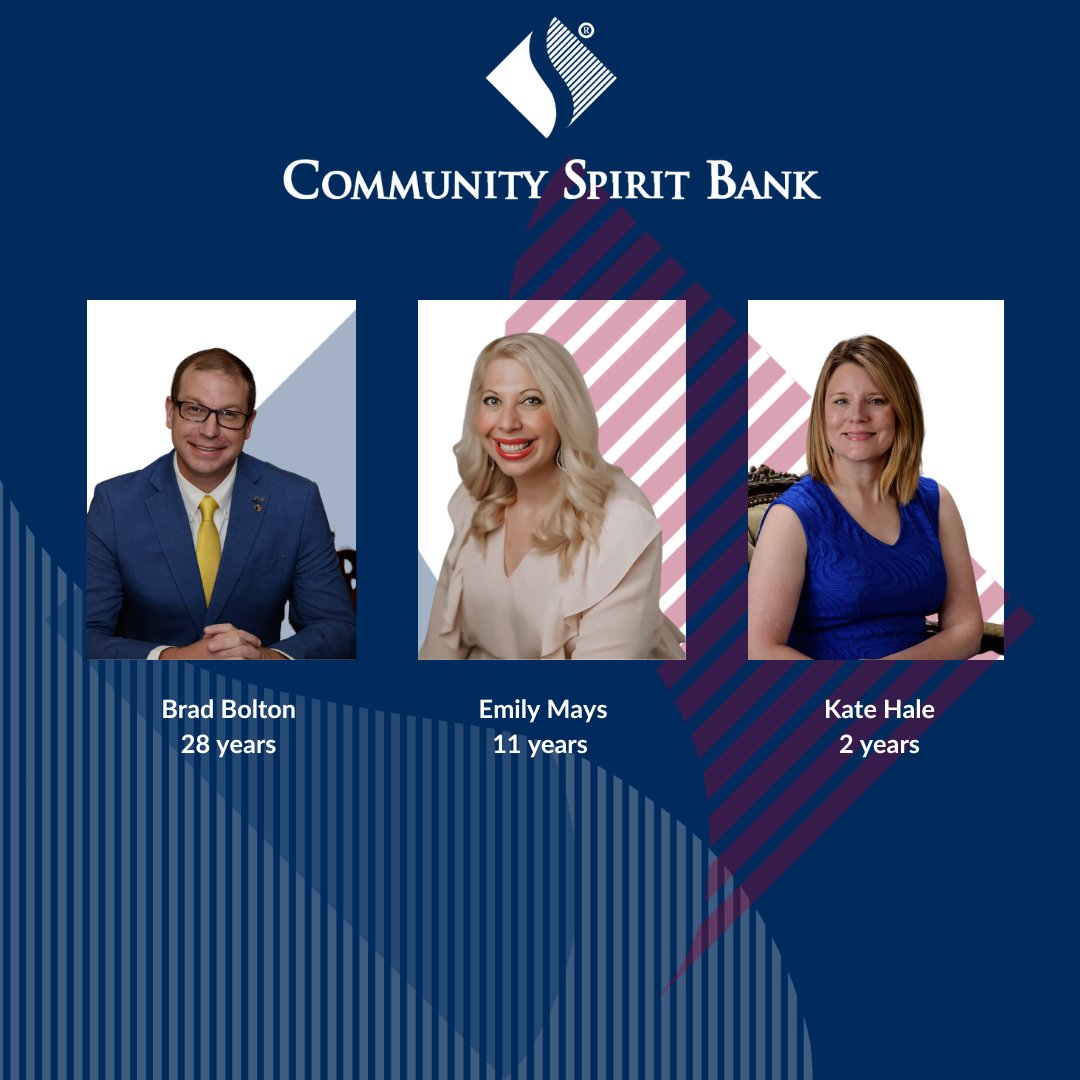CSB would like to wish these team members a Happy Anniversary this month! Please join us in celebrating these outstanding Community Bankers! 👏🏻⁠ communityspirit.bank/about-us/our-t… ⁠ #AprilAnniversaries #TeamCSB