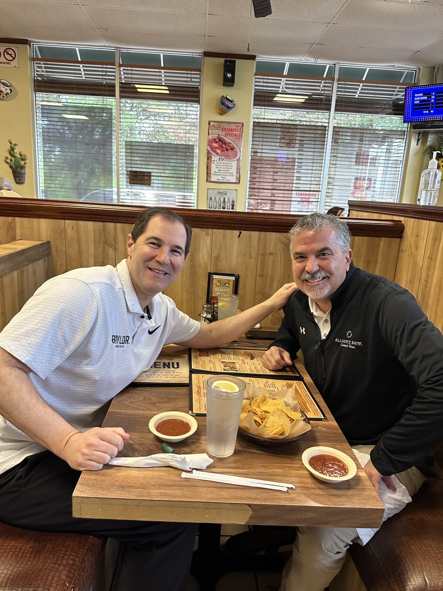 Great lunch spot in Waco on a rainy day. No better friend and supporter than Eric Shero and Alliance Bank!💯