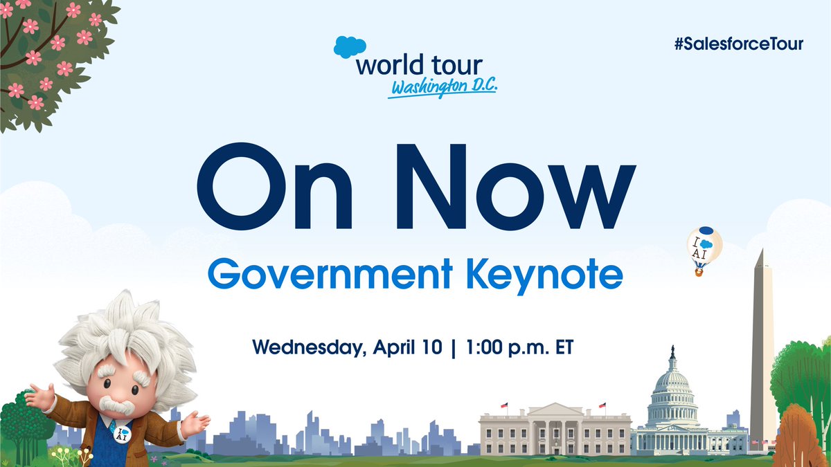 🔴LIVE: The #SalesforceTour D.C. Government Keynote. Tune in to now: • Watch live demos of GovSlack, Data Cloud, and AI-powered Public Sector Solutions. • Hear how leading Government agencies use the #1 AI CRM to build constituent trust • Learn how to get your hands on…