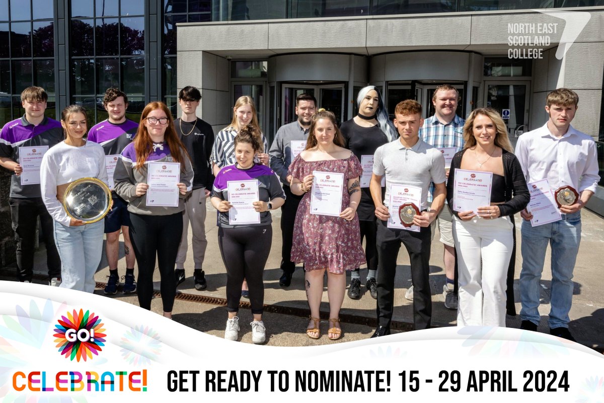 Nominations for NESCol's 2024 Go Celebrate! Awards start 15 April! 🌟 Learn more: tinyurl.com/yumsp7bz #GoCelebrate #NESCol #StudentAchievement