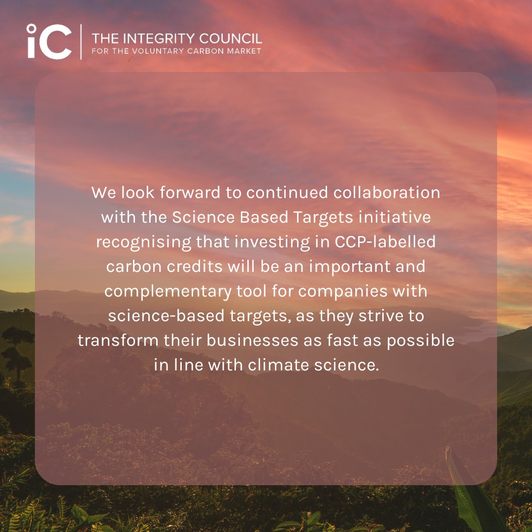 ICVCM welcomes @sciencetargets decision to extend the use of environmental attribute certificates. 🌿

Read our response below⤵️