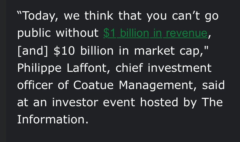 A lot of VCs have known the path to IPO today vs a decade ago is more treacherous, but this quote below from an investor who knows a thing to two about public markets takes the sentiment to a new level: