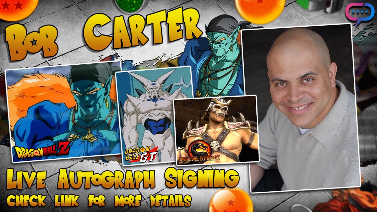 Voice of Bojack from DBZ, Shao Kahn from MK9, Balrog from Street Fighter, and Sig Curtis from FMA, Bob Carter will be signing live TODAY at 12pm PST! @Cartergame Check link for details - hubs.la/Q02sqF9M0 #DBZ #DragonBallZ #Bojack #MK #MK9 #MortalKombat #StreatFighter