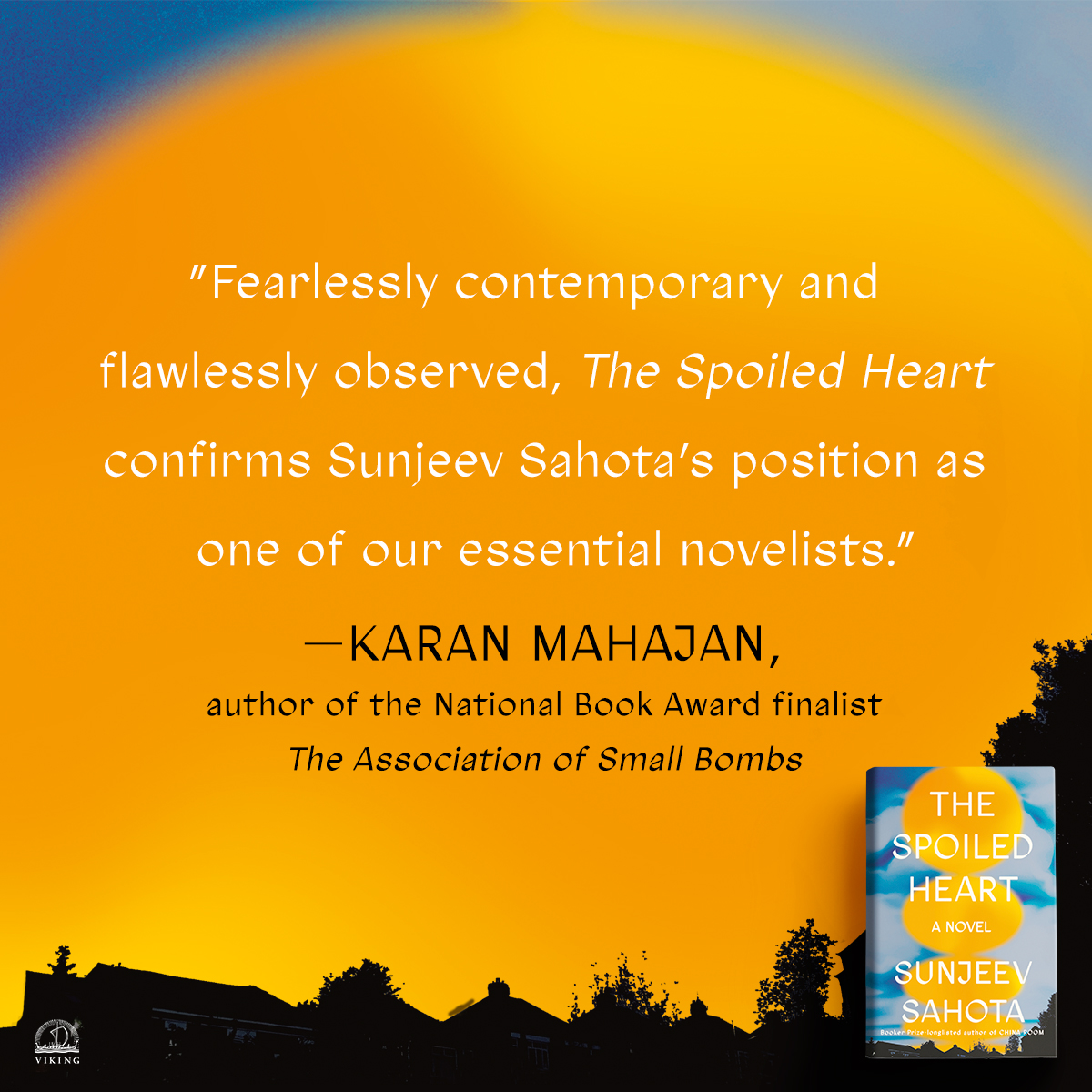 THE SPOILED HEART by Sunjeev Sahota is 'fearlessly contemporary and flawlessly observed' according to @kmahaj and we couldn't agree more! ✨ Learn more about this riveting story of ambition, love, and family secrets before it goes on sale next week: bit.ly/3Tu1jYV