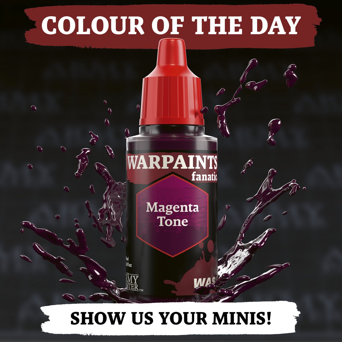 In today’s Colour of the Day, we highlight the new Warpaints Fanatic Magenta Tone Wash! 🖌 Have you painted any minis with Magenta Tone yet? Tell us or show us in the comments 👀 #thearmypainter #minipainting #getmoretimeforgaming #warpaintsfanatic #miniaturepainting