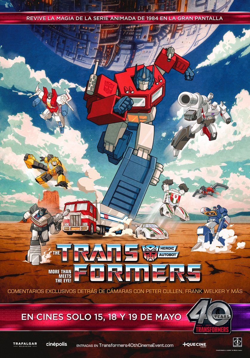 Cinepolis's tweet photo. ¡Preventa activa ahora! ¿Eres autobot o decepticon? ¡Prepárate para una batalla épica en la pantalla grande! Transformers cumple 40 años y lo celebramos con un especial en cines. 🚛🏎️✈️🤖 #Transformers40 @MasQueCineLatam 

Compra tus boletos aquí 👉 https://t.co/bZCrJbW8Sq https://t.co/LPMBZyYQVj