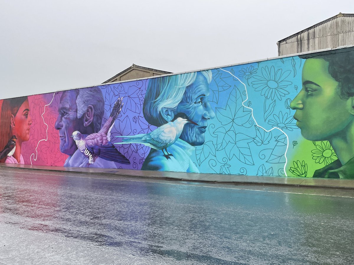 Day 101 (466) #100daysofwalking #500daysofwalking a damp morning to have a look at the new mural #200daysofwalking