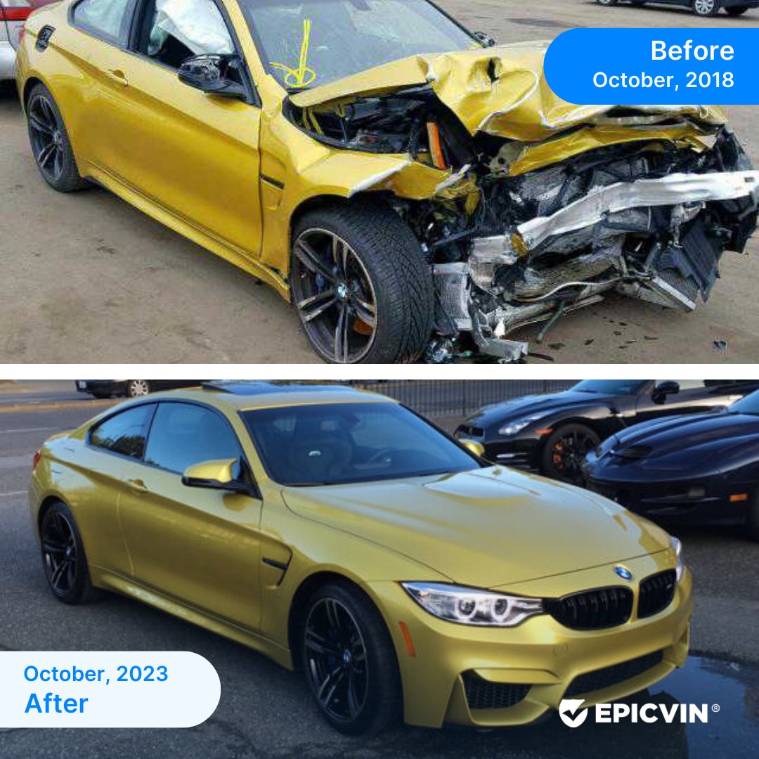 Bought at a bargain at an October 2018 auction, this 2015 BMW M4 resurfaced with a $66,995 price tag at a dealer in October 2023. What lies beneath the makeover? EpicVIN's vehicle report holds the key #EpicVIN #CarAuctions #SalvageCars #BMW #M4 #BMWM4 #AutoDealerUSA #Copart #IAAI