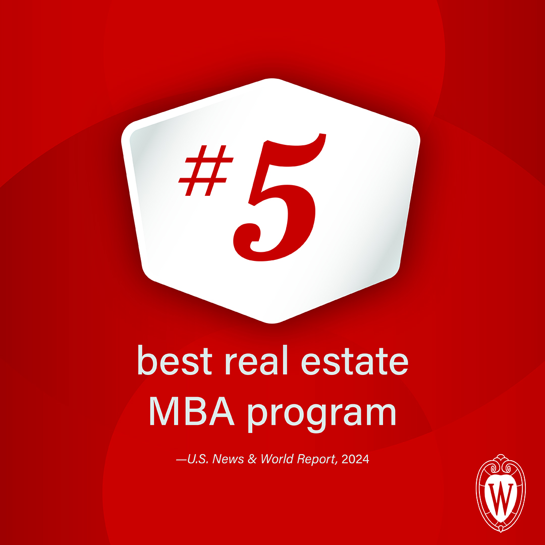 WSB's Professional MBA (PMBA) program was ranked #15 best part-time MBA program among public universities by @usnews. The full-time Wisconsin MBA ranked #21 among U.S. public universities. And, congrats, @UW_RealEstate for the #5 best real estate MBA program! On, Wisconsin!