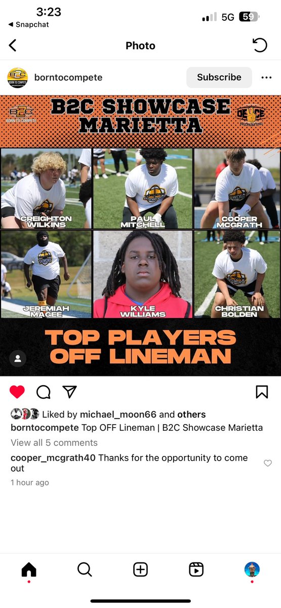 CooperMcGRath40's tweet photo. Thank you @borntocompete for the recognization from this past camp @_STUDUNIVERSITY #Clemson @ClemsonFB @ClemsonTigers @RazorbackFB @GeorgiaFootball @UGAAthletics @OU_Football @GeorgiaTech @GeorgiaTechFB @GeorgiaStateFB #limen https://t.co/96eBWr77us