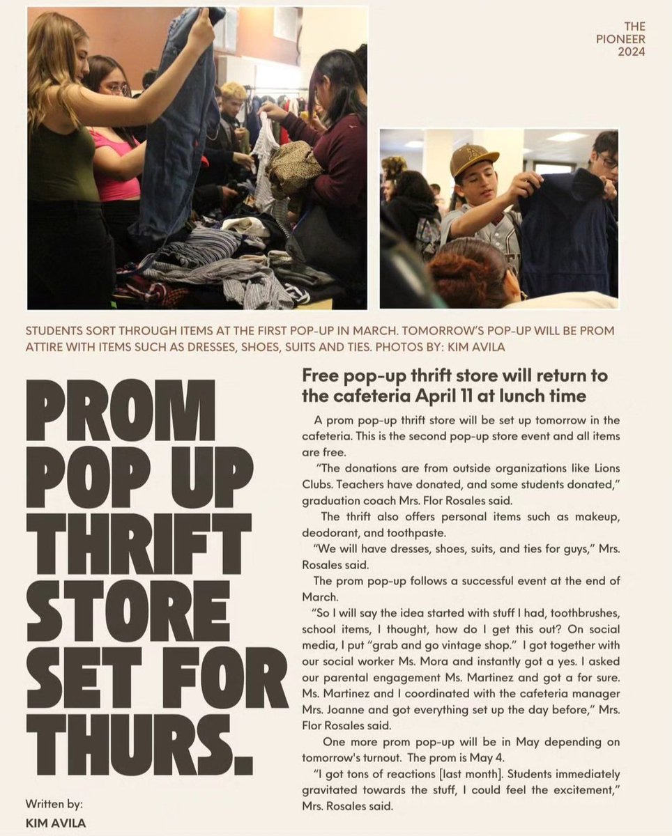 Austin HS Law PBIS Free Prom Pop Up Store this Thursday!
!#itstartswithaustin #ItStartsWithUs #ReviveRebuildRestore #InspireEmpowerTHRIVE #ProudPantherPrincipal