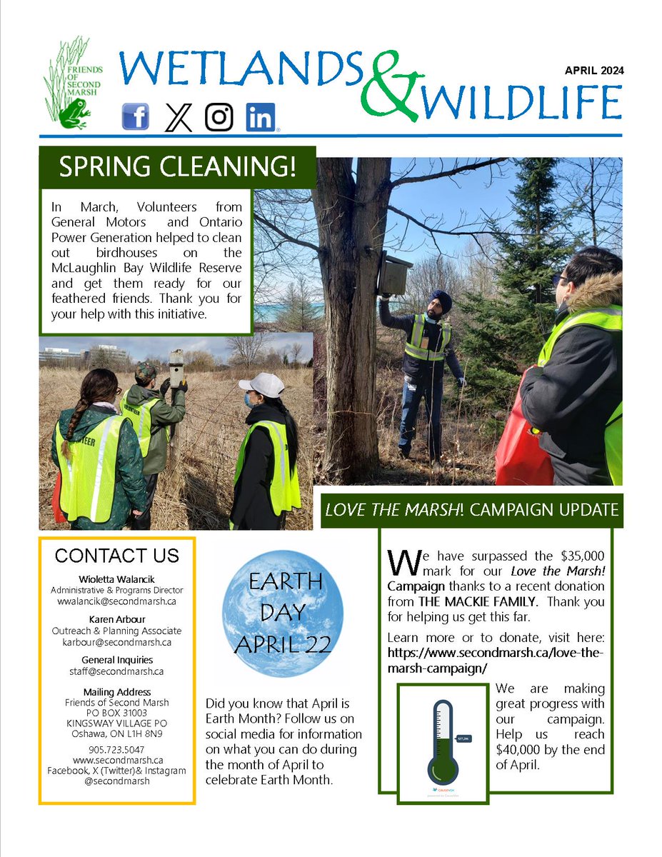 The April newsletter is here!   Visit our website to read the full newsletter: secondmarsh.ca/publications-a…