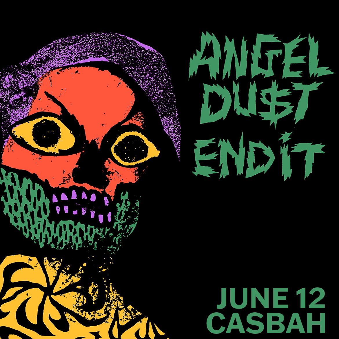 NEW SHOW – 6/12 @ Casbah – @AngelDustmoney w/ @EndItBCHC • Ticket On Sale FRIDAY • 🎟️: seetickets.us/angeldustcasba…