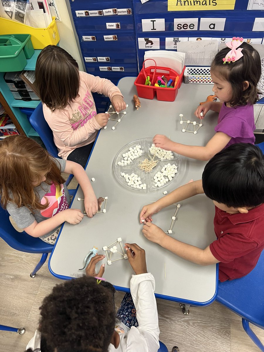 JessSmith373's tweet image. It’s Work Together Wednesday in Pre-K! My class worked together to build animal homes with marshmallows and toothpicks! #STEMprek #WOYC24 #RISDprekWOYC #RISDprek @DmeElemRisd