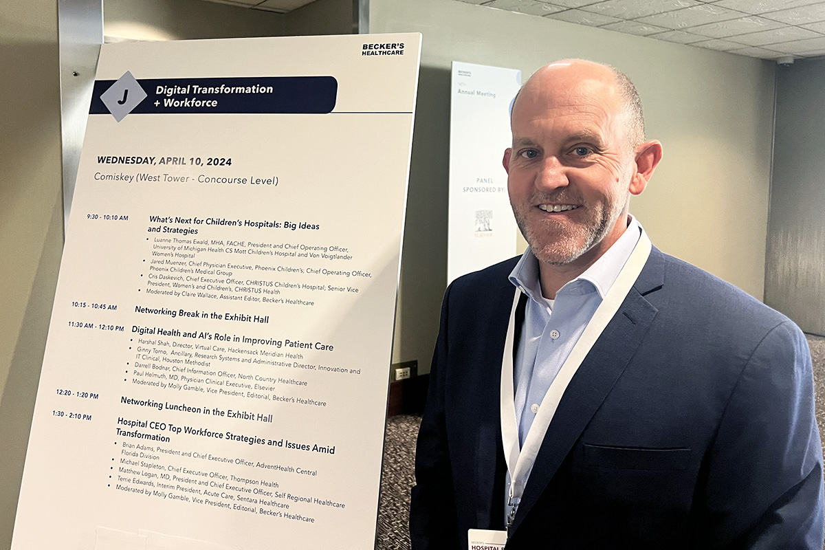 Dr. Jared Muenzer, Phoenix Children's chief physician executive, was among esteemed panelists at @BeckersHR's 14th annual meeting. He and executives from @MottChildren and @CHRISTUSHealth shared insights on key strategies to advance children’s healthcare. #BeckersHealthcare