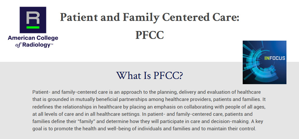 We just posted a new 'In Focus' containing curated Patient- and Family-Centered Care topics!
📰tinyurl.com/5n88xe2n

#PatientCare #PatientEngagement #PFCC #ptexp #radiology #imaging

@AKrishnarajMD @NinaVincoffMD @asset25 @ISR_Radiology @IPFCC @BerylInstitute @DrIanWeissman