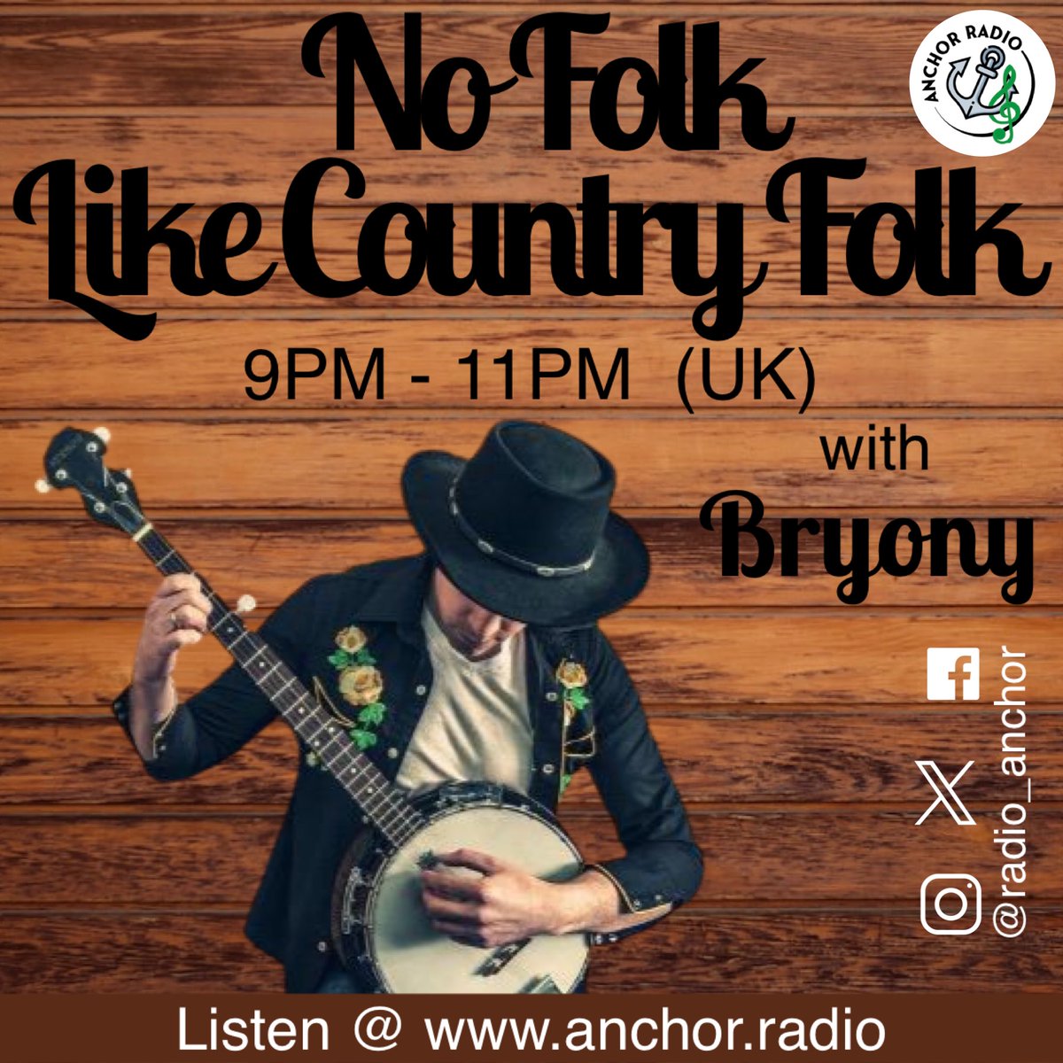 Up at 9 pm UK time, it’s time for no folk like Country Folk this week host is Bryony let her take you on a journey of love and break up and all things affairs of the heart, bringing you some oldies right up to new releases