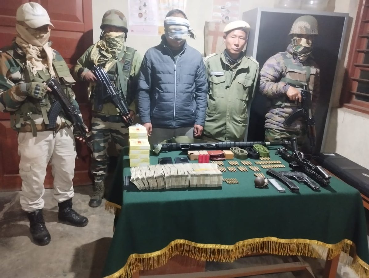 On 10.04.2024, Security Forces arrested one individual identified as Nganingmi Vashum (43 yrs) from Ukhrul. Further from his residence the following items were seized: i.Rs. 13,11,130/- (Thirteen Lakhs Eleven Thousand One Hundred and Thirty) in cash, 1 (one)…