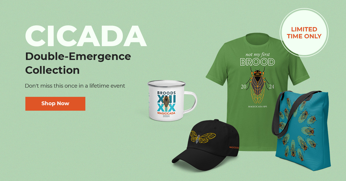 Billions of cicadas will soon swarm large parts of the nation in a historic double-emergence not experienced since 1803. There's no better way to prepare than by shopping our 2024 Brood XIII and XIX merch drop! Find clothing, home decor, and more here: s.si.edu/3vOGDTG