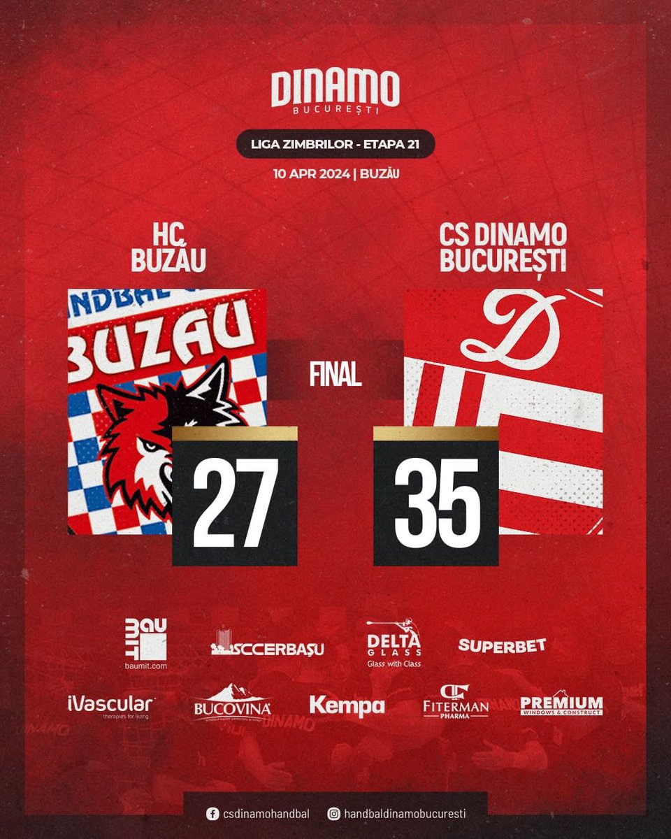HANDBAL. Victorie clară la Buzău. Mai avem nevoie de două victorii până la #TITLUL20 #Dinamo #handbal