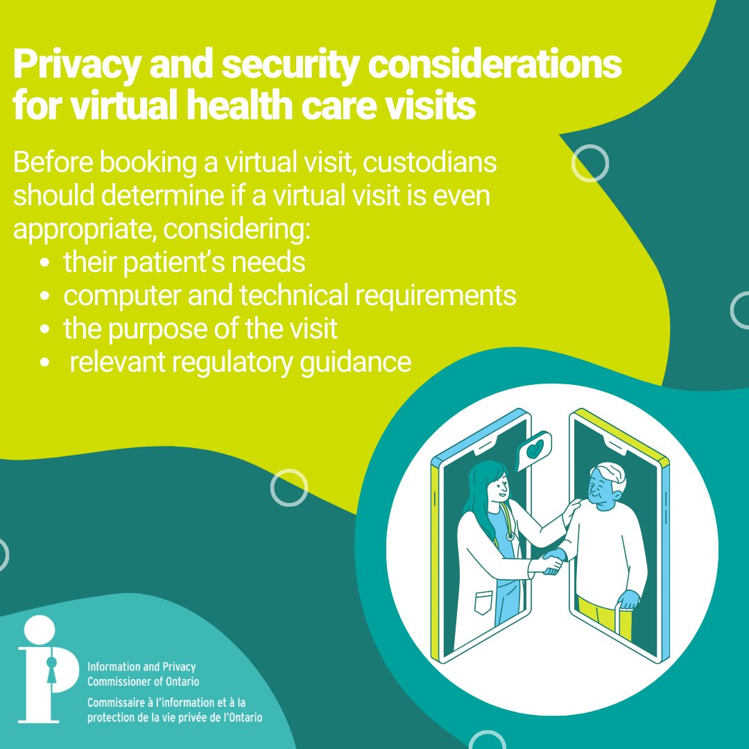 Ontario’s health privacy law, #PHIPA, extends to virtual care, ensuring your personal health information remains protected.

Curious about your privacy rights in virtual health care? Dive into our guide to stay informed: ow.ly/8v2V50RaA6l #CanadianPublicHealthWeek