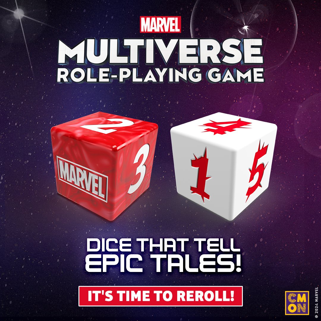 🎲 Every number tells a story. Every roll, a journey. 🎲 🛒 Experience the magic of Marvel RPG dice and embark on an unforgettable odyssey! Start your journey now! 💫 Available NOW: cmon.co/marvel-dice-re… Also available at Amazon and your friendly local game store.