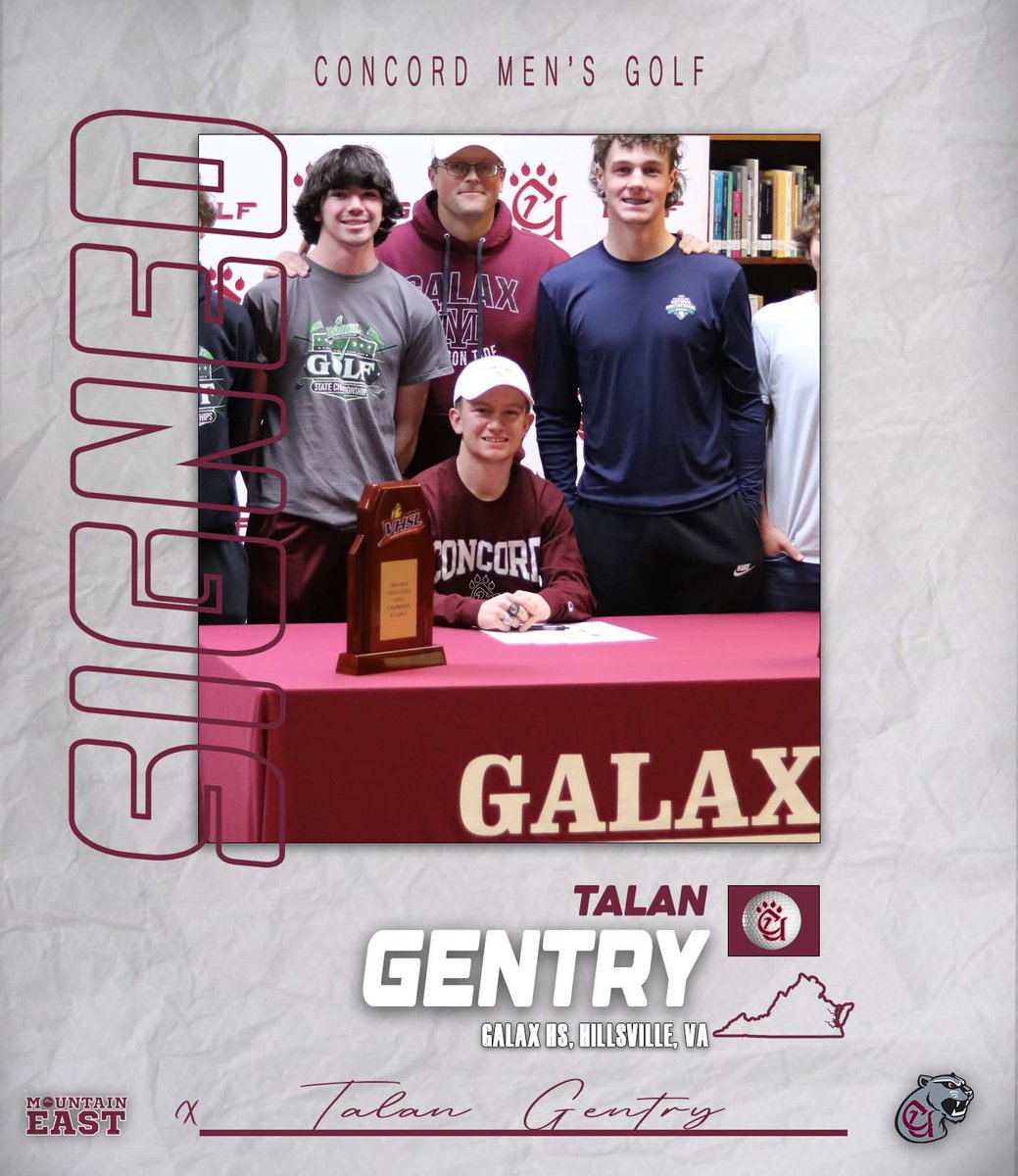 CUMountainlions (@cumountainlions) on Twitter photo .<a href="/Concord_MGolf/">Concord University Men’s Golf</a> Signee: Talan Gentry (Galax High School, Hillsville, Va.) .<a href="/Concord_MGolf/">Concord University Men’s Golf</a> Signee: Talan Gentry (Galax High School, Hillsville, Va.)