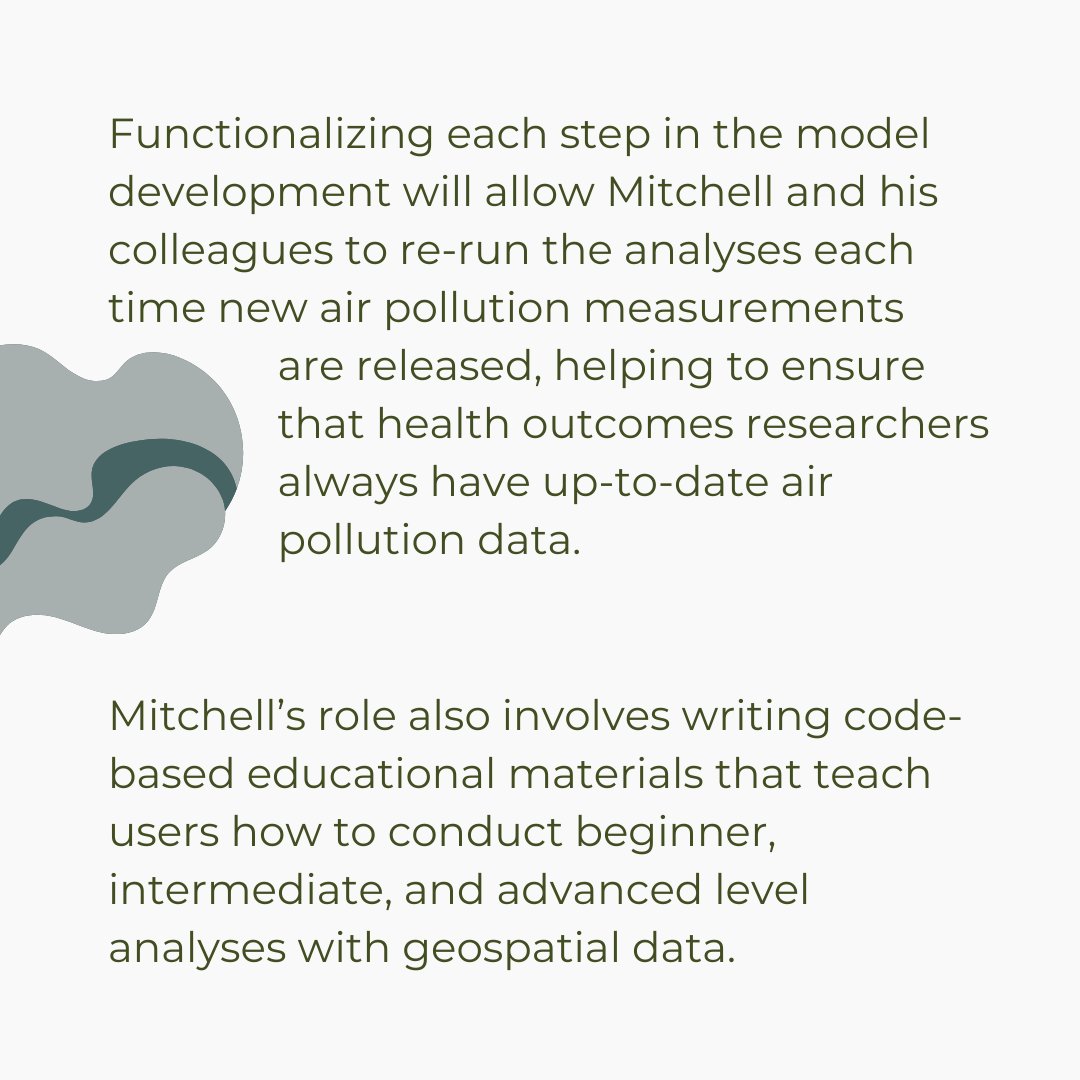 Mitchell Manware MPH '23, a Climate Change and Health Concentration alumnus, is a Data Analyst at the National Institute for Environmental Health Sciences. Swipe through to learn more!