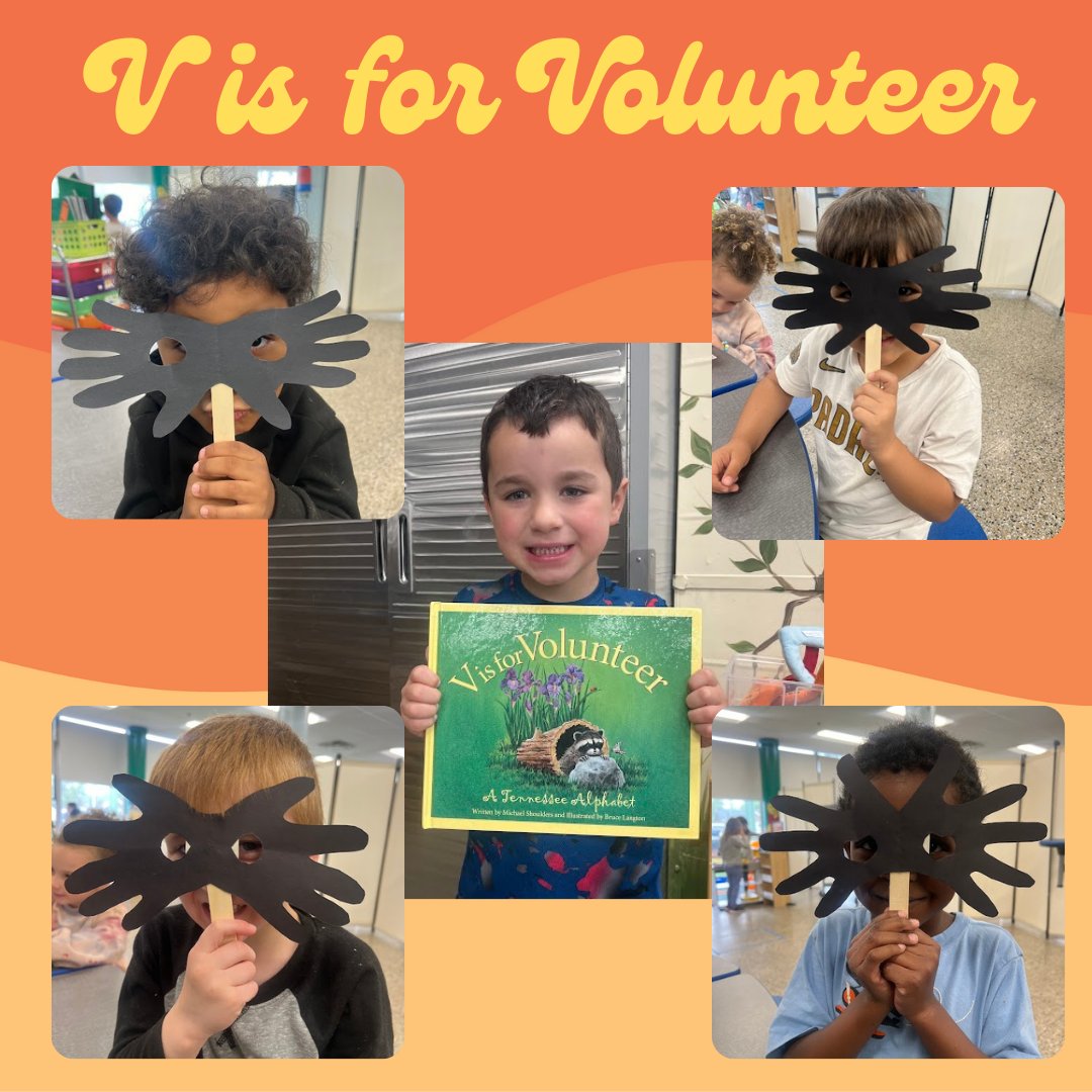 Our Fort Sanders friends read “V is for Volunteer”. Afterward, since raccoons are the TN state animal we  made our own raccoon masks using our handprints. #shadesofdevelopment #tnvolunteers #afterschoolalliance #ftsandersshades #learningnewthings #afterschoolmatters #SHADES