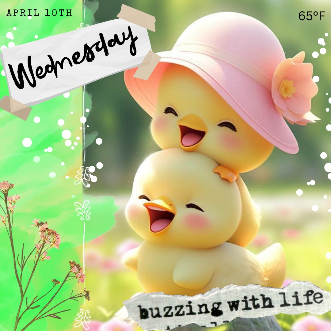 🐤🐥Wednesday🐥🐤 💛65°F💛 *second post today @canva @instagram @twitter @facebook @tumblr @dan1elle6 @cupc4ke88 @tiktok #canva #instagram #twitter #facebook #tumblr #dan1elle6 #cupc4ke88 #tiktok #wednesday #april #april10th #goodafternoon #middleoftheweek #greatday #happy