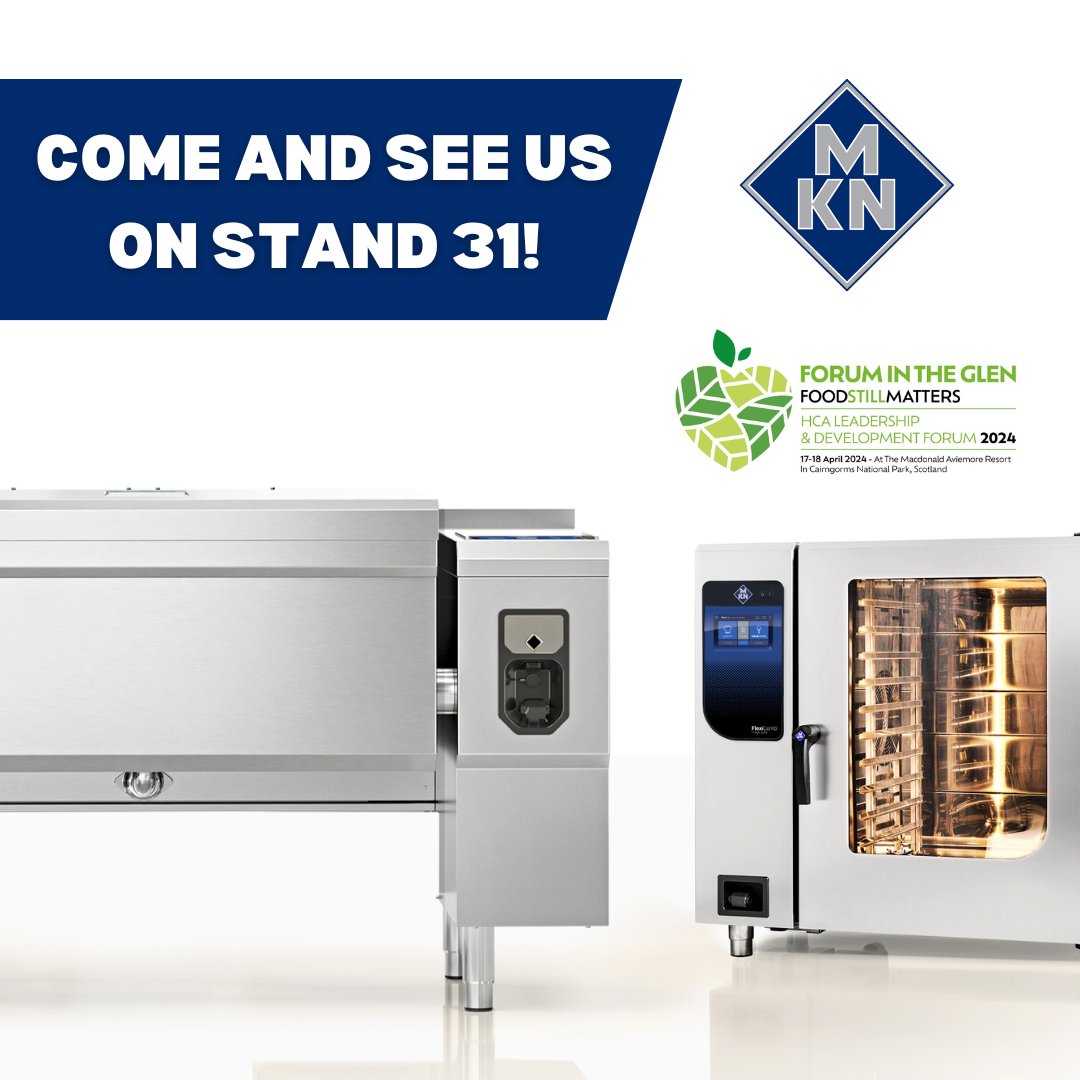 MKN UK is excited to be exhibiting the NEW FlexiChef and FlexiCombi at the @HCA_Forum in the Glen next week! Come and see us on stand 31! 🧑🏻‍🍳🏴󠁧󠁢󠁳󠁣󠁴󠁿 #HCAForum