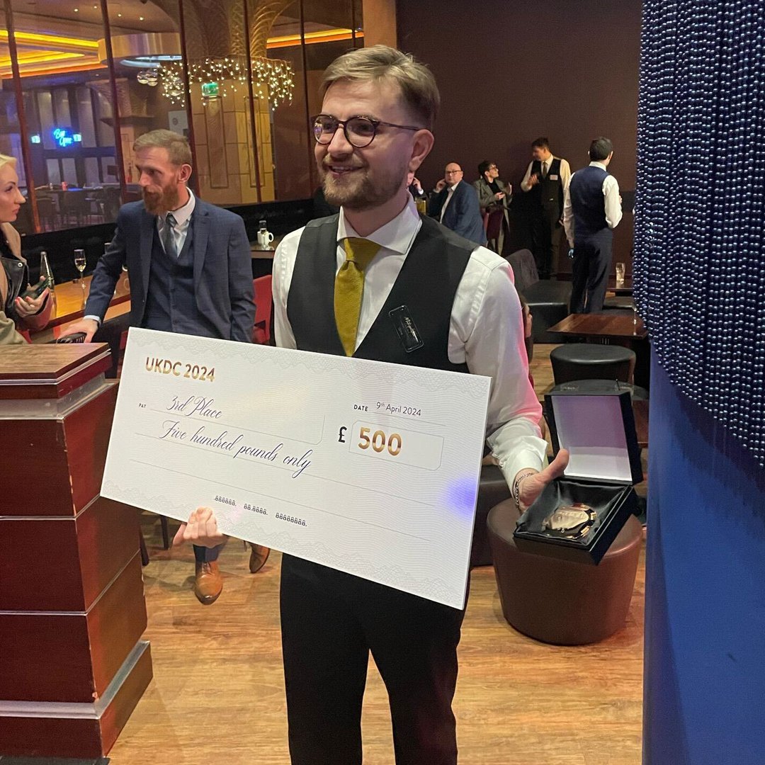 metgamingonline's tweet photo. The UKDC took place in Coventry yesterday. Huge congratulations go to Dmytro Laba from @metmayfair for taking on the competition and coming 3rd overall!

https://t.co/7VBPU8db9x. https://t.co/AAdzSpVSvg 18+
#visitlondon #letsdolondon #congratulations #dealeroftheyear https://t.co/gQUJ7jAnBh