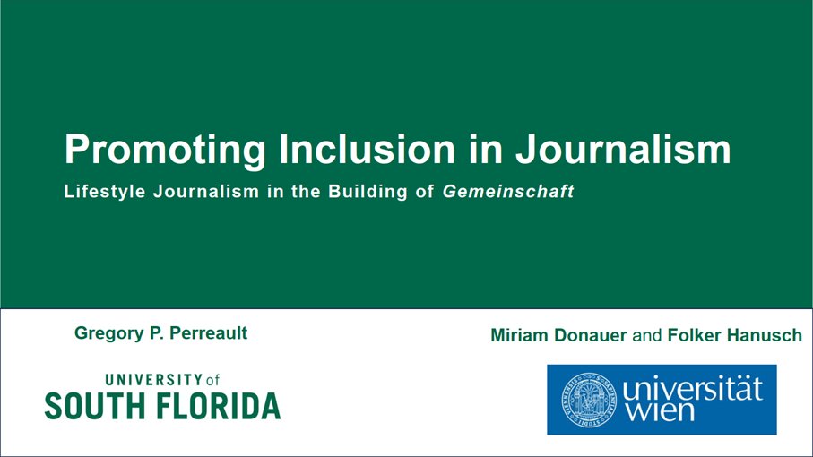 In the same panel, at 12:30pm @GregPerreault, Miriam Donauer and @fhanusch present a study on lifestyle journalism and reporting diversity as an act of inclusion, in lecture theatre 4. #ecreajss24