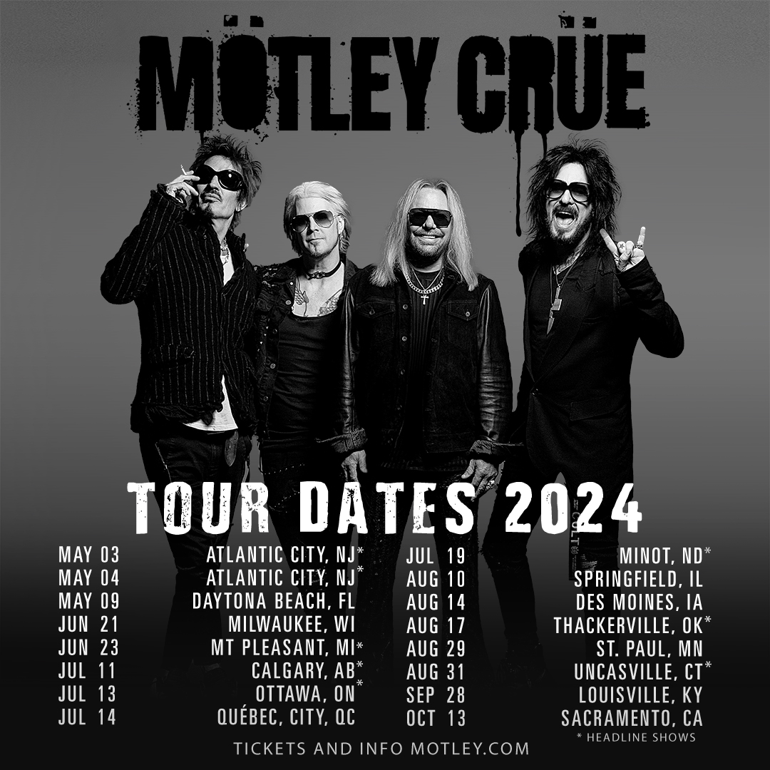 @Mötley Crüe Tour Dates 2024 📷 All shows on sale now - Head to Motley.com to get your tickets now. VIP packages available for headline shows!