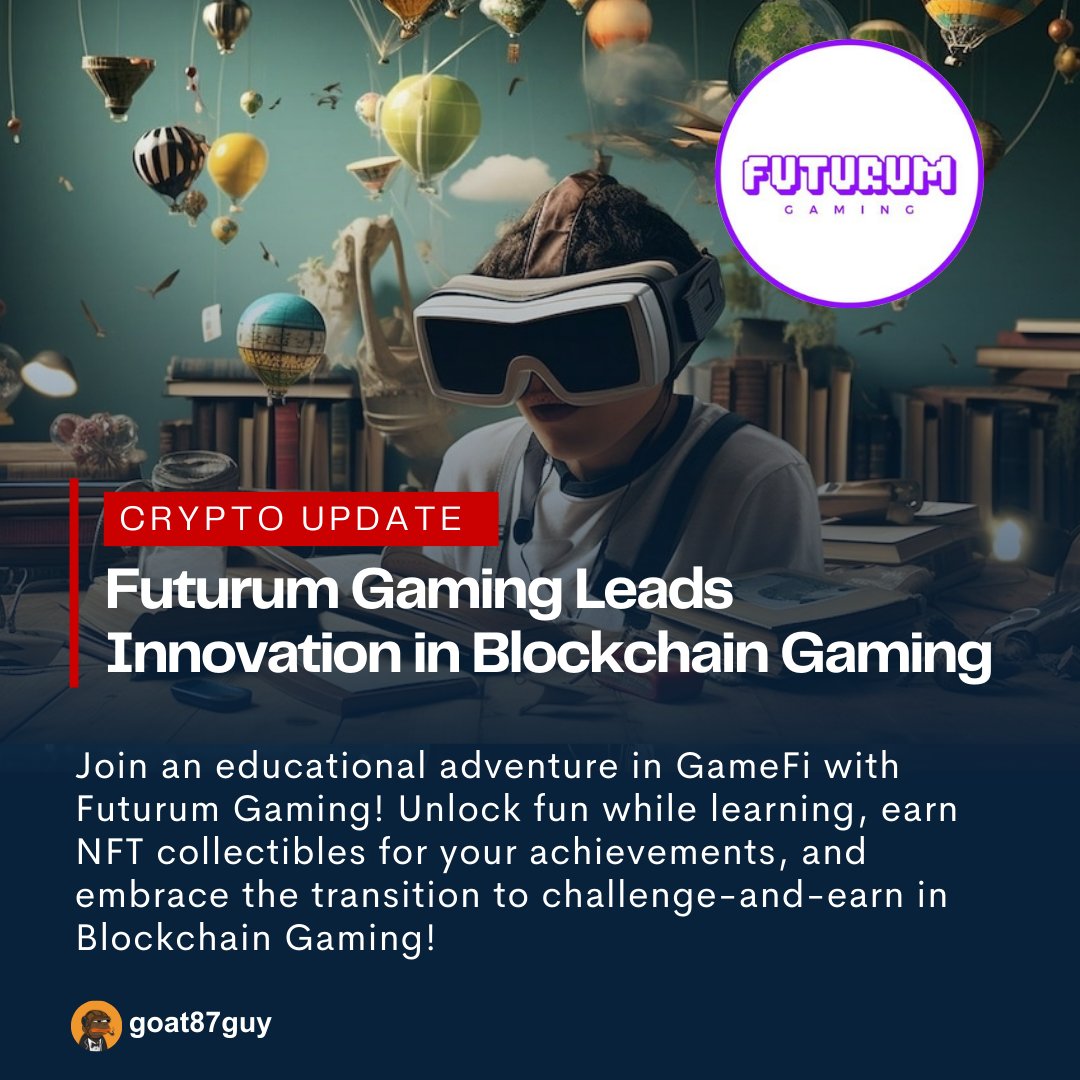📢BREAKING: Embark on an educational journey filled with fun! 🚀 
@futurum_gaming  leads in #GameFi, crafting games that merge education with entertainment. 

🎮 Players earn #NFT collectibles for achievements as #BlockchainGaming shifts to a challenge-and-earn model. 🏆