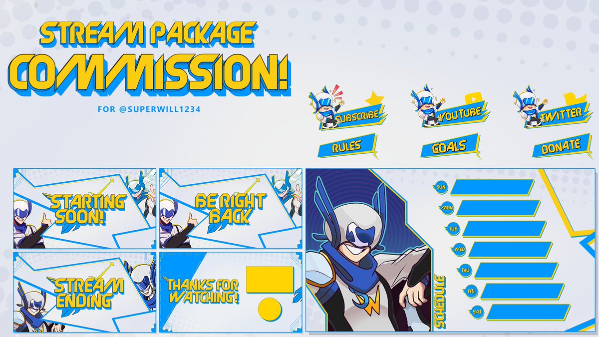 Hopefully not too late for #PortfolioDay 

I'm a graphic designer from the UK, I make original and video-game based assets; headers, logos, stream packages and more!