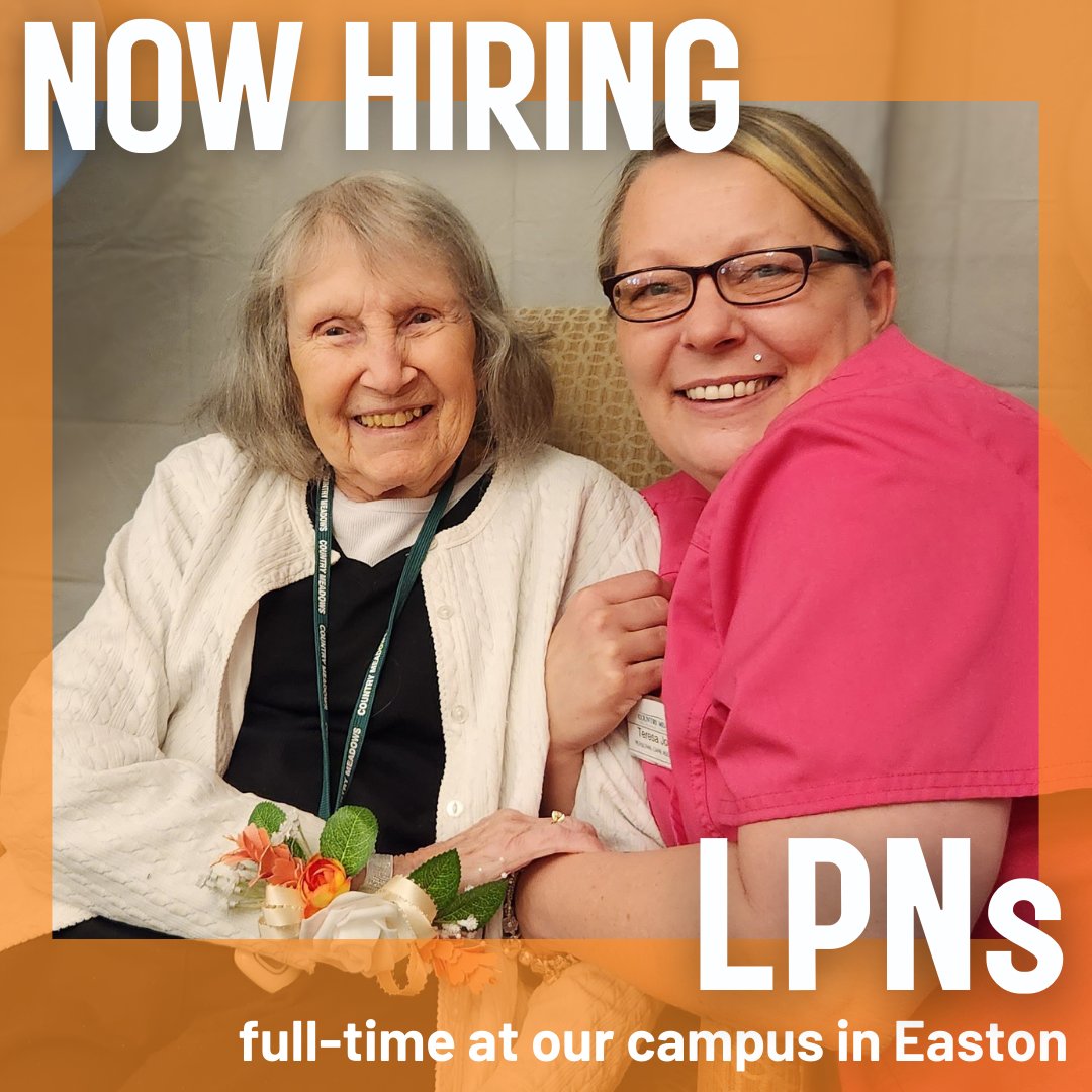 CM_Careers's tweet photo. At our Easton campus, you can make a difference in the life of a senior as an LPN. Apply here: https://t.co/lKtXNN12Va https://t.co/HNVWap206I
