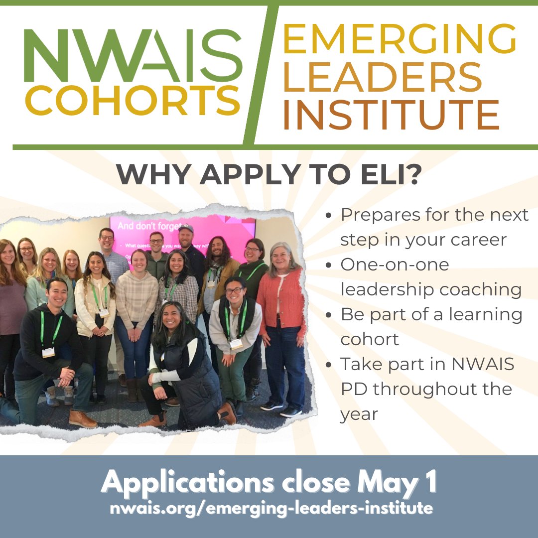 There are so many reason to apply to our Emerging Leaders Institute! Applications are open through the month of April - get yours in today! Learn more + apply: nwais.org/page/emerging-…
